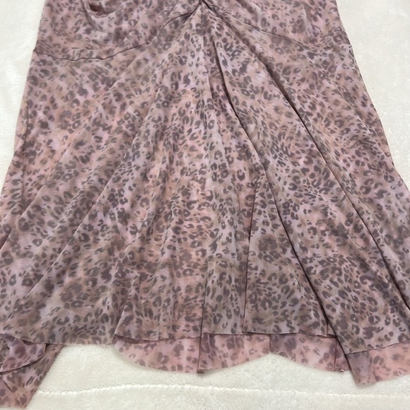 Anthropologie Sheer Mesh Midi Dress Size Large | Bodycon Ruched - Picture 14 of 16